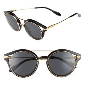 Sonix Preston 51mm Round Sunglasses and Velvet Bag